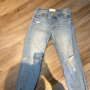 Mother Tomcat Light Blue Distressed Jeans